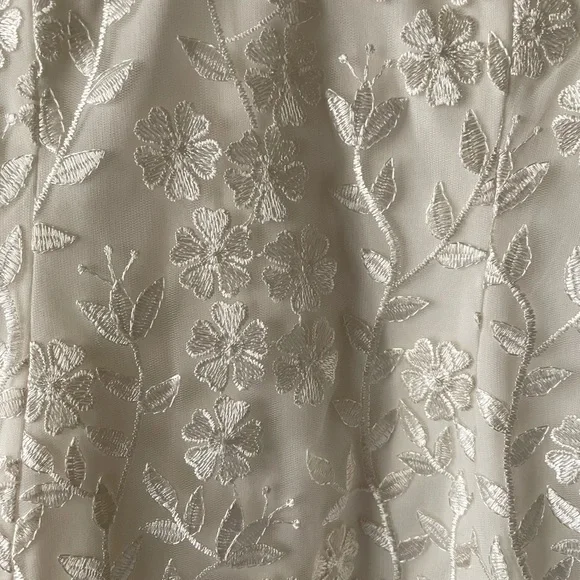 Lulu’s Ivory Floral Embroidered Ruffled Mini Cocktail Dress - Picture 4 of 13